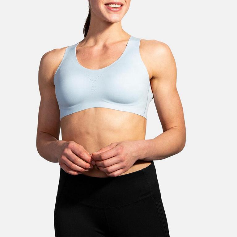 Brooks Women's DARE CROSSBACK RUN Sports Bras - White - Canada (UYAMV-2734)